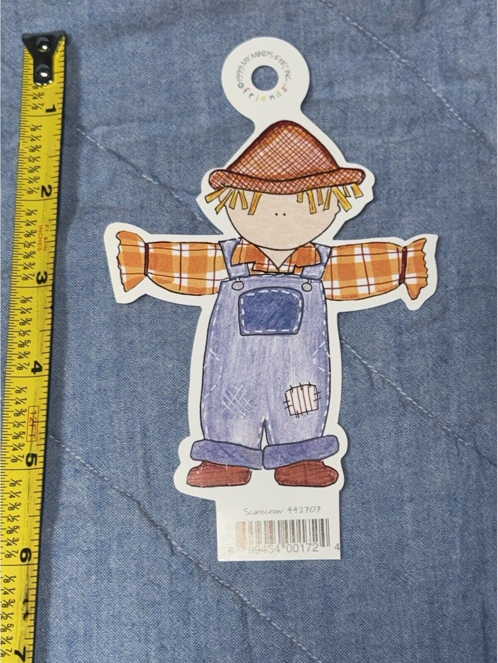 🎅🏻 Scrapbook Die Cut  Friends My Minds Eye Scarecrow # 442707 Year 1999 Rare